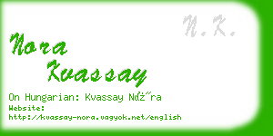 nora kvassay business card